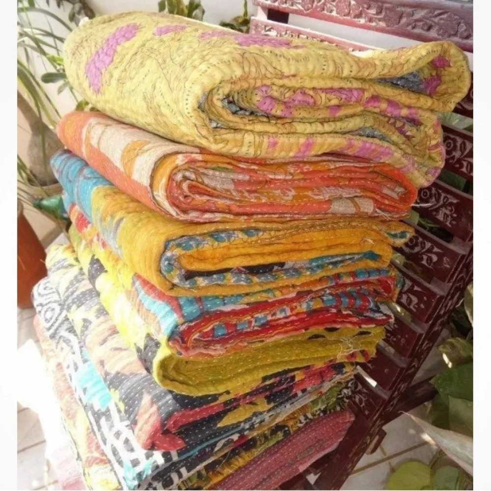 Boho Colorful Patchwork Kathna Reversible Quilt